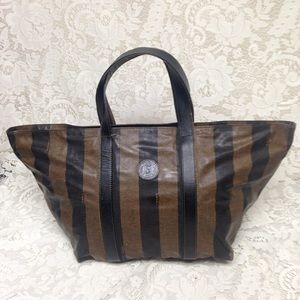 Authentic Fendi, Pequin Stripes Handbag Tote